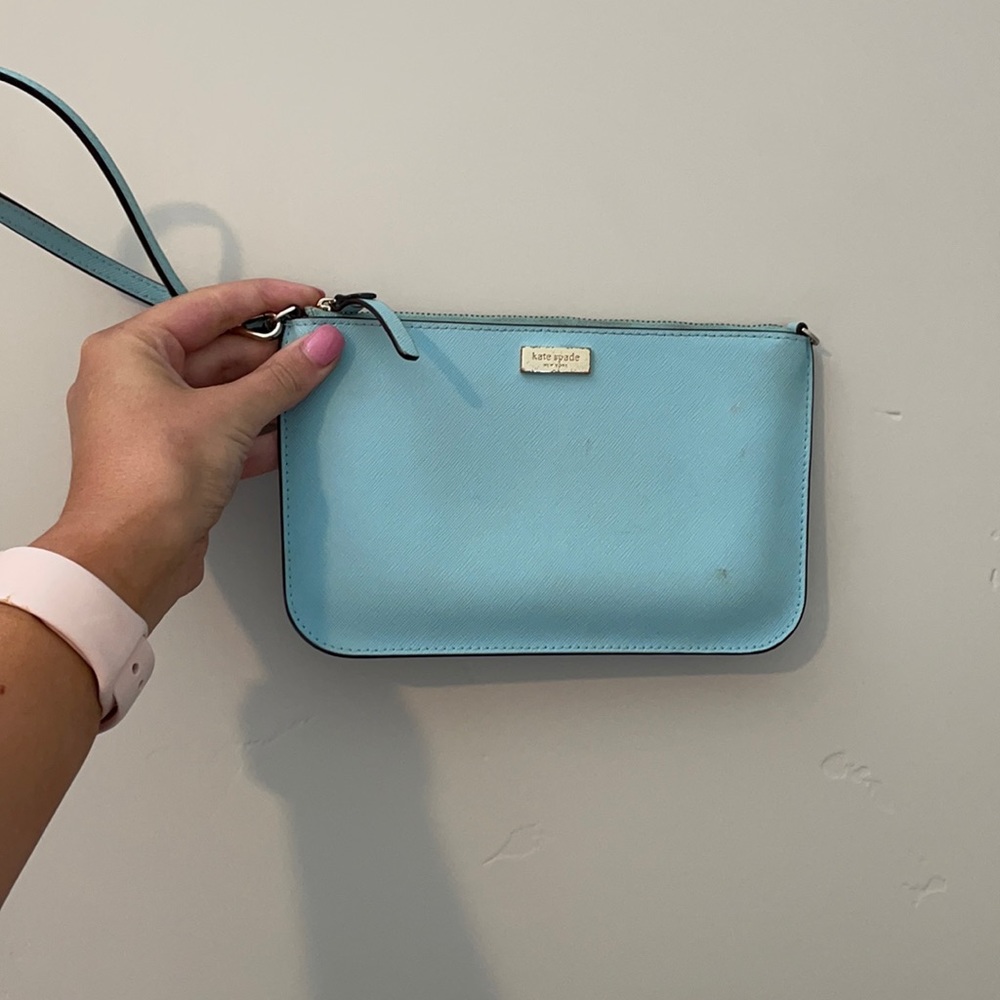 Super cute light blue wristlet!